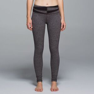 Lululemon Brown Wunder Under Leggings in Giant Herringbone